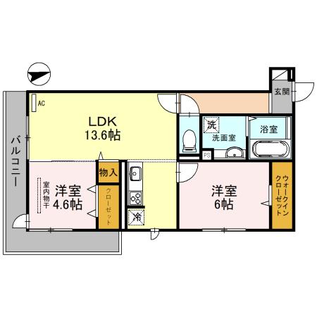コウ ラニカイ エヴァ(2LDK/3階)の間取り写真