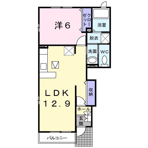 セレーノ(1LDK/1階)の間取り写真
