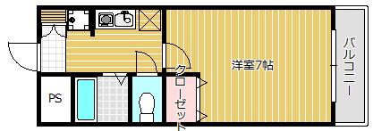 シティーパレス高井田(1K/3階)の間取り写真