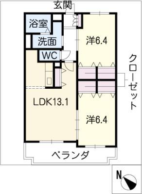 サンステージ(2LDK/3階)の間取り写真