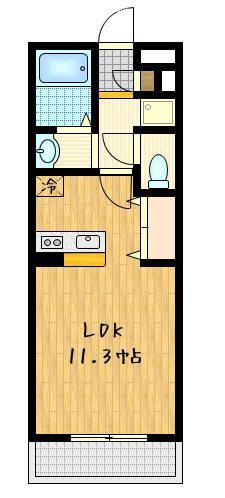 トスカーナ22(1K/3階)の間取り写真