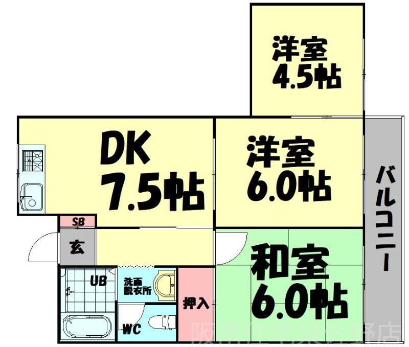 コーポラスTAKI(3DK/2階)の間取り写真