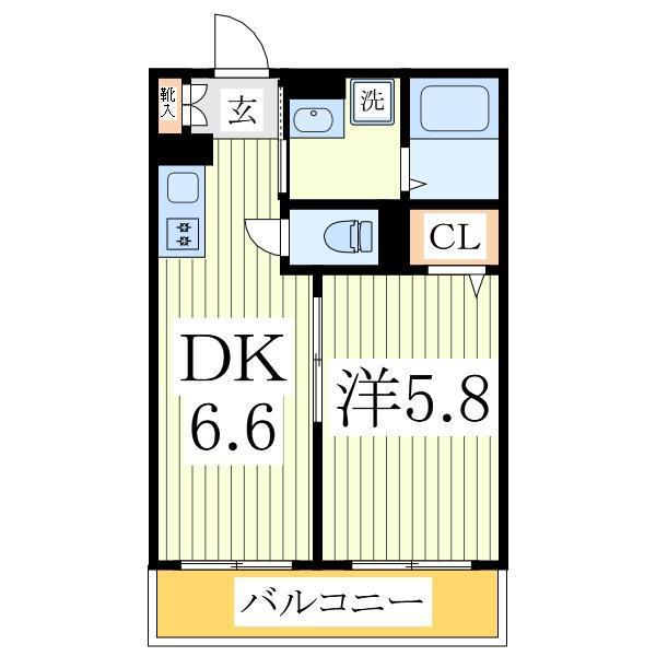 メグリオ南流山(1DK/2階)の間取り写真