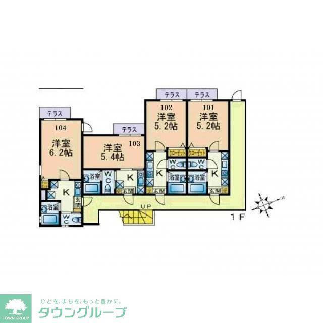 セジュール永福町(1K/1階)の間取り写真