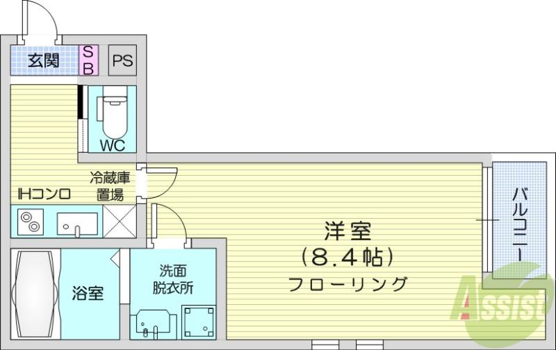 ラクセス中野栄(1K/1階)の間取り写真