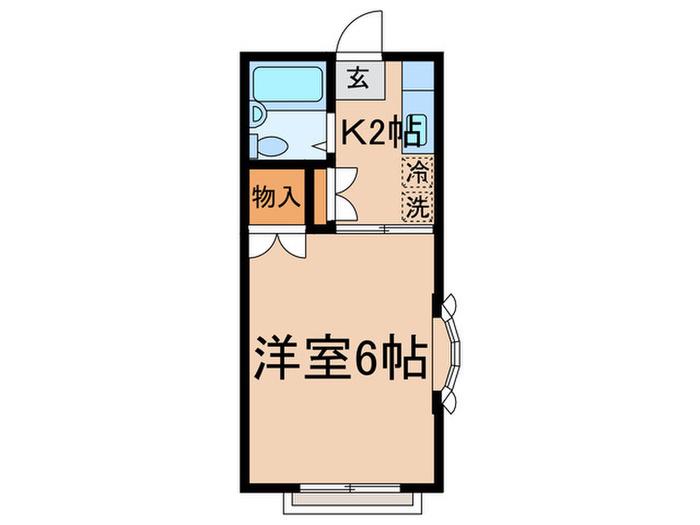 サンハイム清峯(1K/2階)の間取り写真