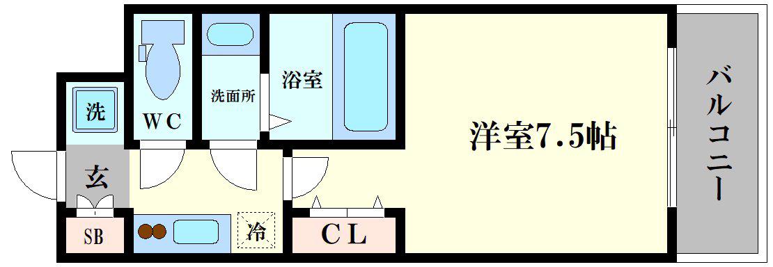 フォーリアライズ大正ノーブル(1K/6階)の間取り写真