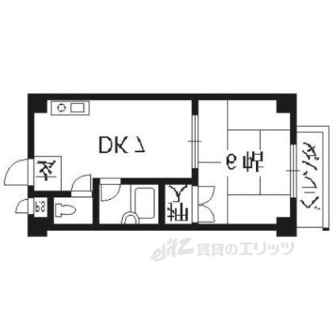 サンサーラ春嶺(1DK/1階)の間取り写真