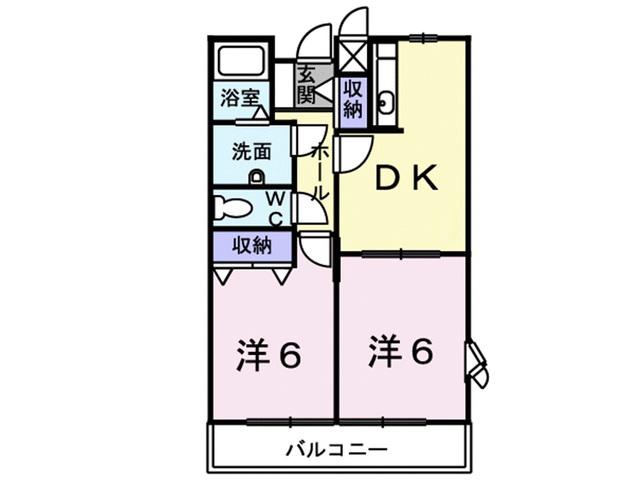 アリエッタ牧園(2LDK/2階)の間取り写真
