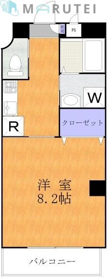 タイムフォートスギザキ(1K/6階)の間取り写真