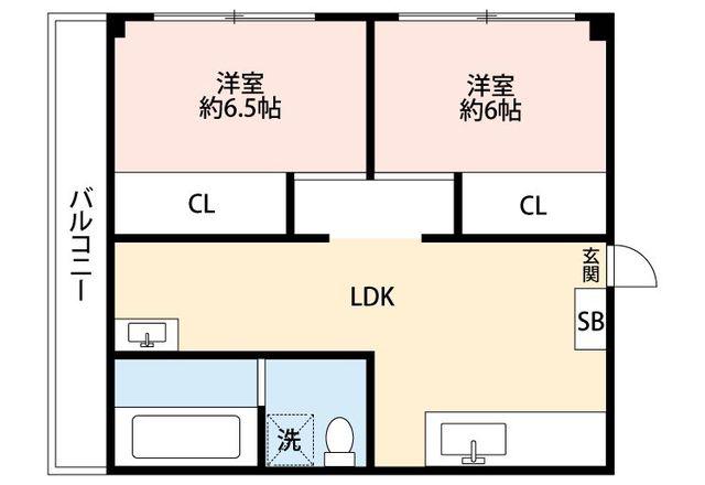 千駄木ビル(2DK/4階)の間取り写真