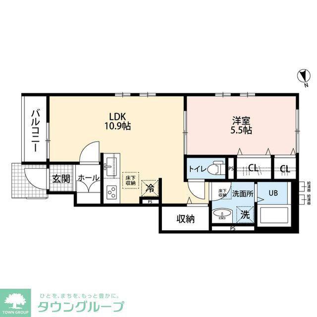 アムールブランII(1LDK/1階)の間取り写真