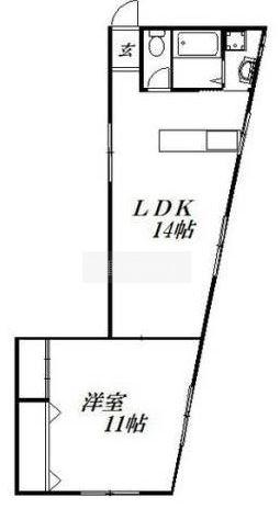東伊場マンション(1LDK/1階)の間取り写真