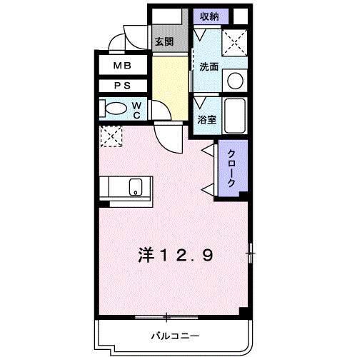 アーバンライゼ(ワンルーム/1階)の間取り写真
