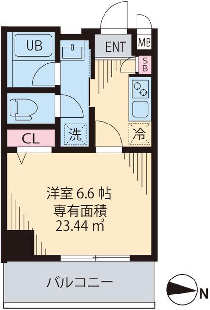シャルマン三鷹(1K/5階)の間取り写真