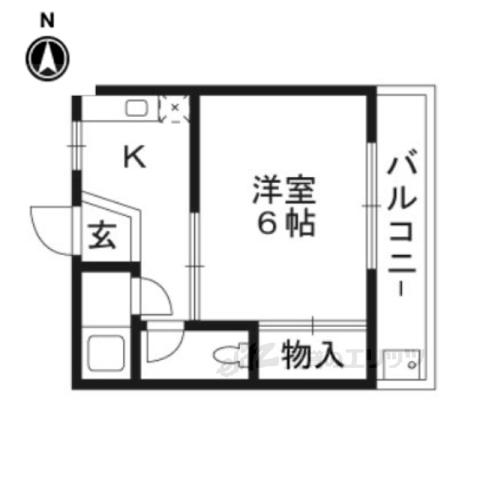 ハイツグリーン(1K/1階)の間取り写真