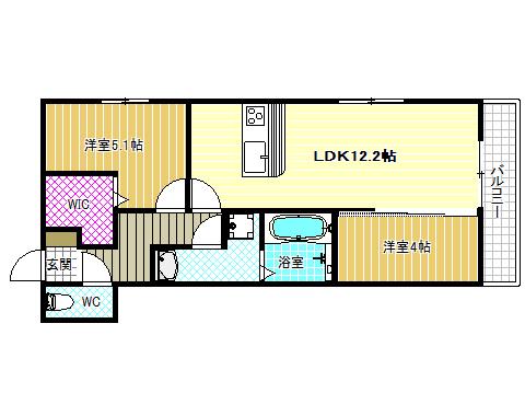 エスポワール古市(2LDK/1階)の間取り写真