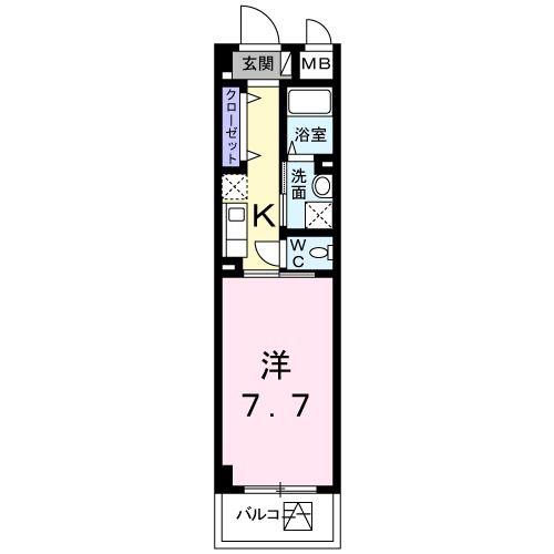 ブリストル(1K/2階)の間取り写真
