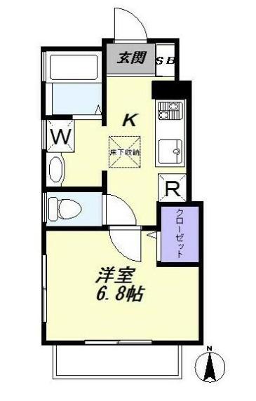 ブルージュ柿の木坂(1K/1階)の間取り写真