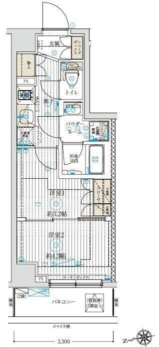 ブライズ中野哲学堂(1K/8階)の間取り写真
