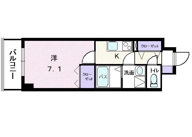 クラウドヒル墨田(1K/2階)の間取り写真