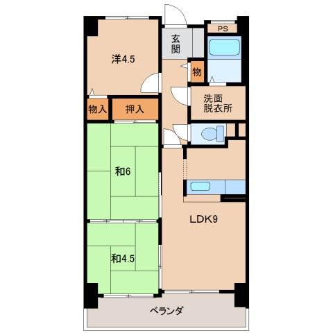 ライオンズマンションリバーサイド布施屋(3LDK/5階)の間取り写真