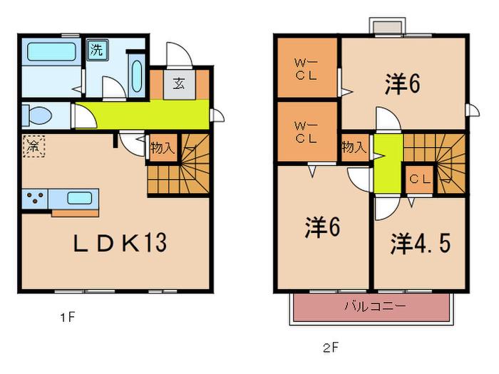ラフィーナI(3LDK/1階)の間取り写真