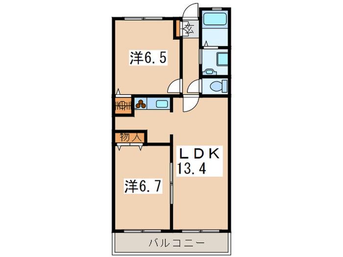鷺沼ドルチェヴィータ(2LDK/1階)の間取り写真