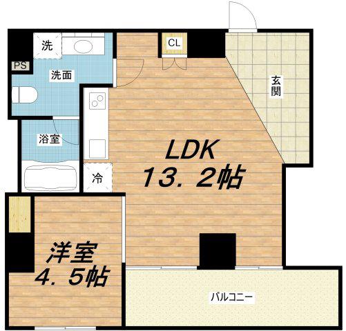 ラジエーションコート(1LDK/3階)の間取り写真