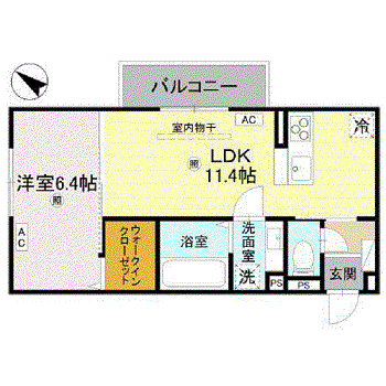D-REGALO下馬N(1LDK/3階)の間取り写真
