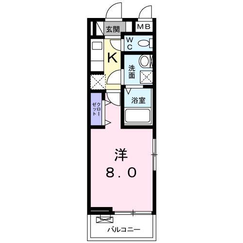 クレセント(1K/3階)の間取り写真