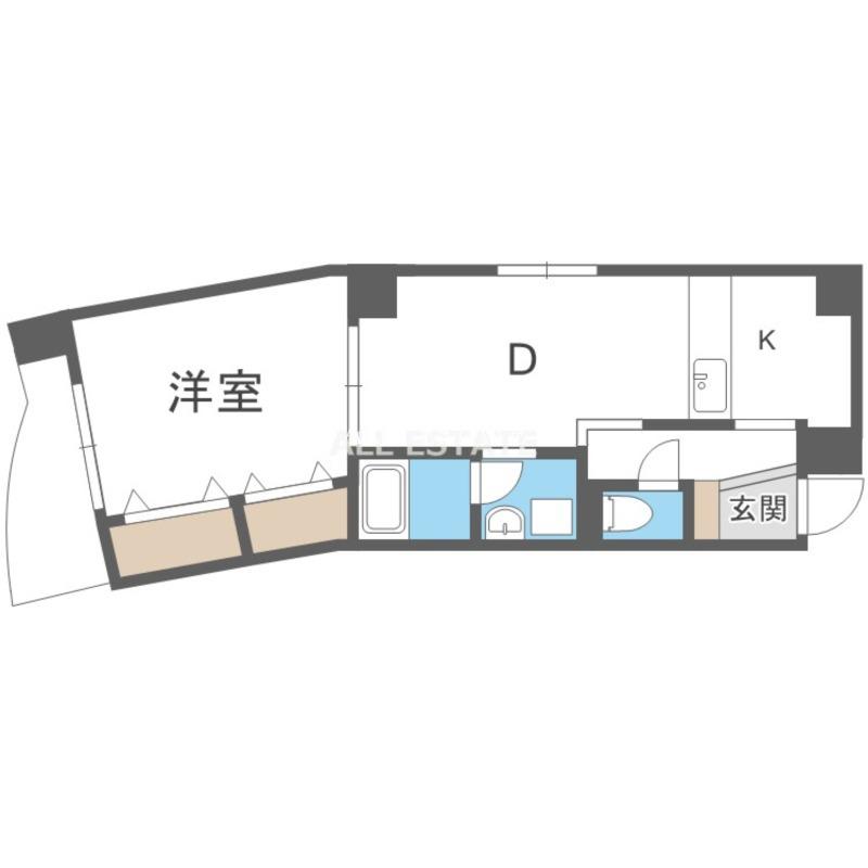 幸田マンション新深江(1LDK/4階)の間取り写真