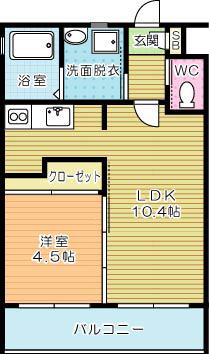 PLATINUM STYLE(1LDK/4階)の間取り写真