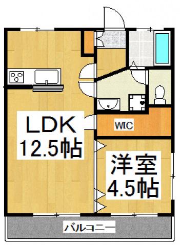 コーポ秋津第二(1LDK/2階)の間取り写真