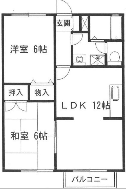 ミサワヒルズ(2LDK/2階)の間取り写真