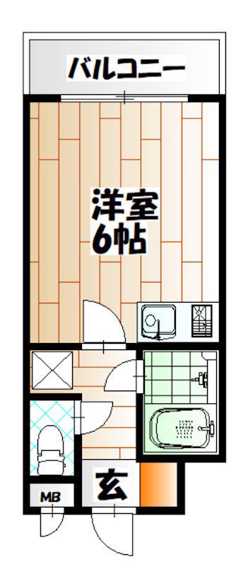 シャルム小倉中津口(ワンルーム/4階)の間取り写真