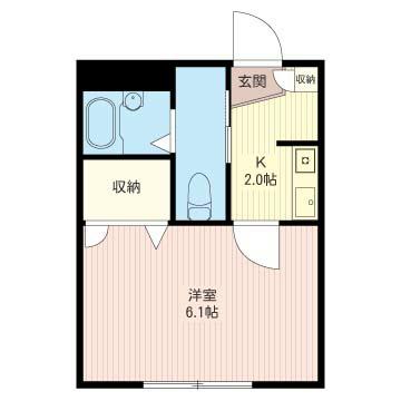 COCOMERO(1K/2階)の間取り写真