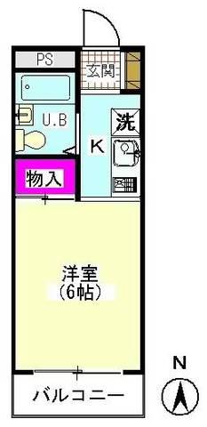 トノピエール萩中(1K/2階)の間取り写真