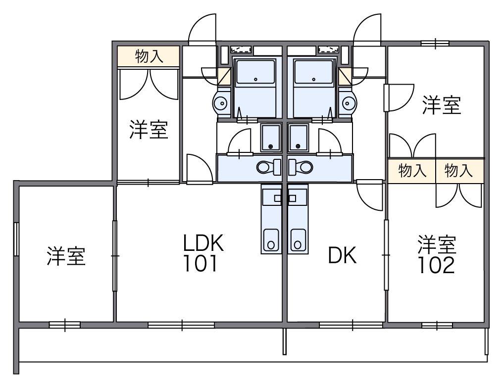 レオパレスソフィアA(2DK/3階)の間取り写真