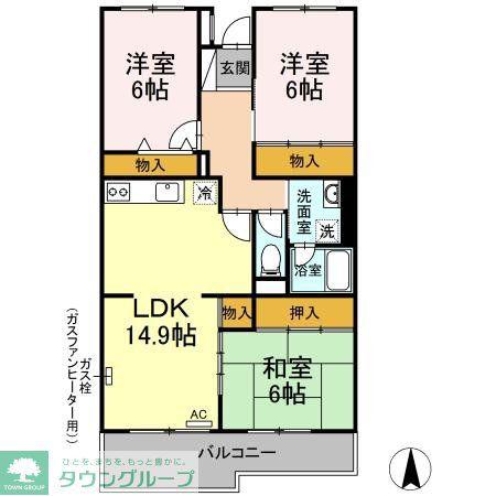 レジデンス新百合ヶ丘(3LDK/3階)の間取り写真