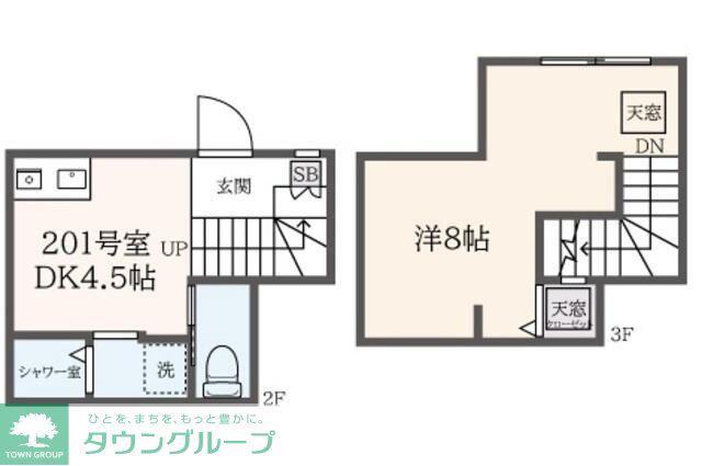 KAVERI(1K/2階)の間取り写真