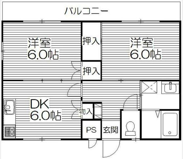 ＪＲ京浜東北線 西川口駅 徒歩25分 2階建 築32年(2DK/2階)の間取り写真