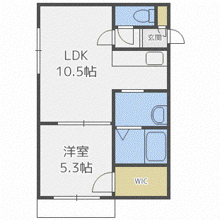 MTガーデン西町南(1LDK/4階)の間取り写真