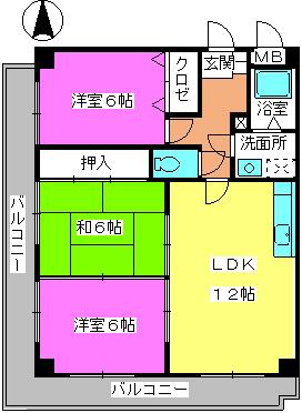 メルローズ30(3LDK/5階)の間取り写真