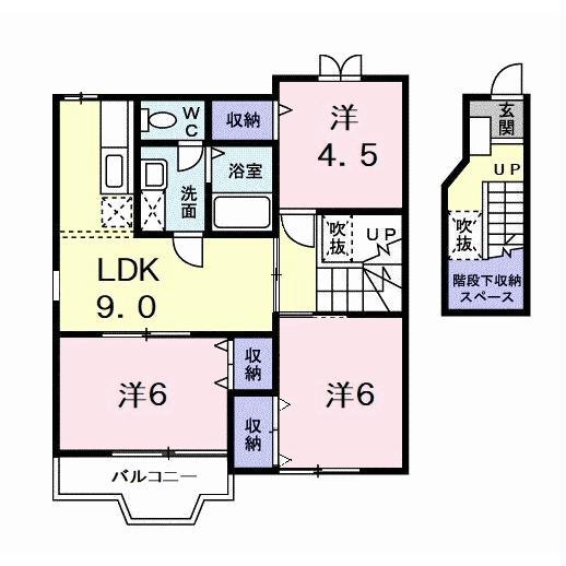 フィールドビ-チ3(3LDK/2階)の間取り写真