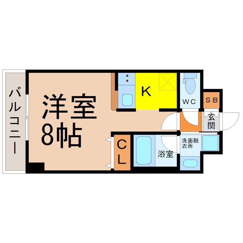 プルミエ志賀本通(1K/6階)の間取り写真