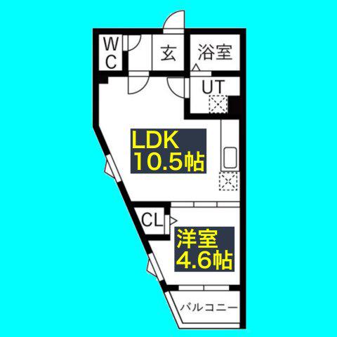 グランフォーレ中村日赤(1LDK/2階)の間取り写真