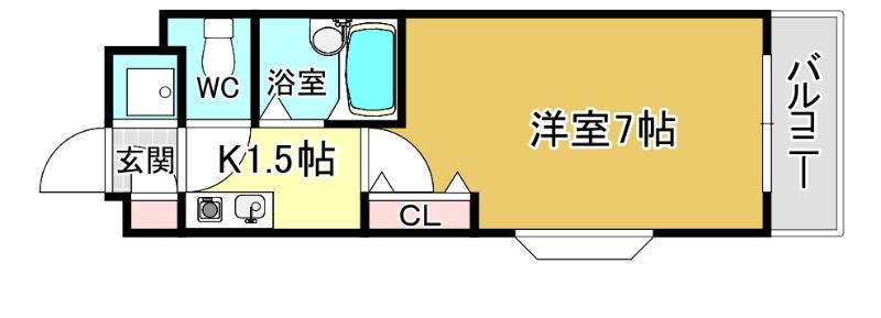 ハイツコンフォートB棟(1K/3階)の間取り写真