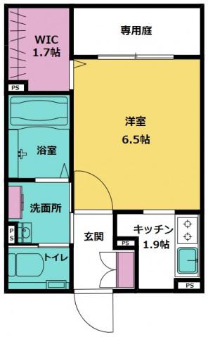 ネクサス壱番館(1K/1階)の間取り写真