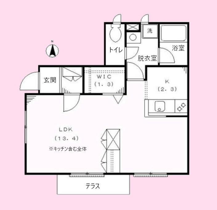 メゾンクレスト(ワンルーム/1階)の間取り写真